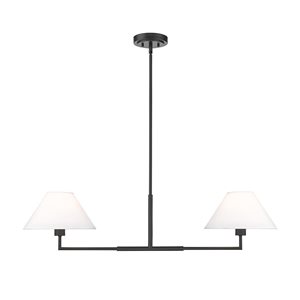 Z-Lite Leila 42-inMatte Black 2-Light Linear Chandelier