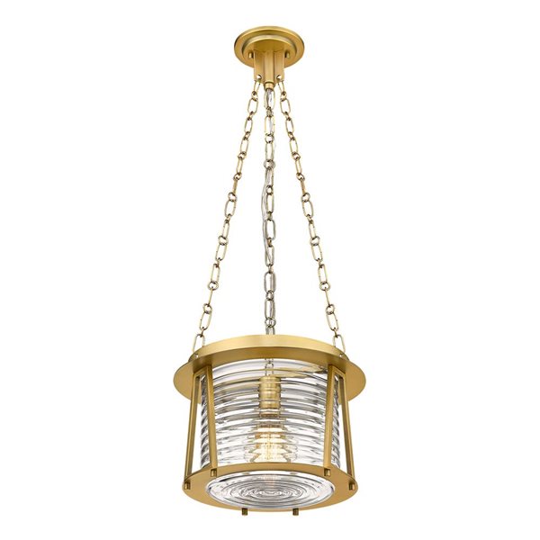 Z-Lite Cape Harbor Rubbed Brass 1-Light Drum Shape Light