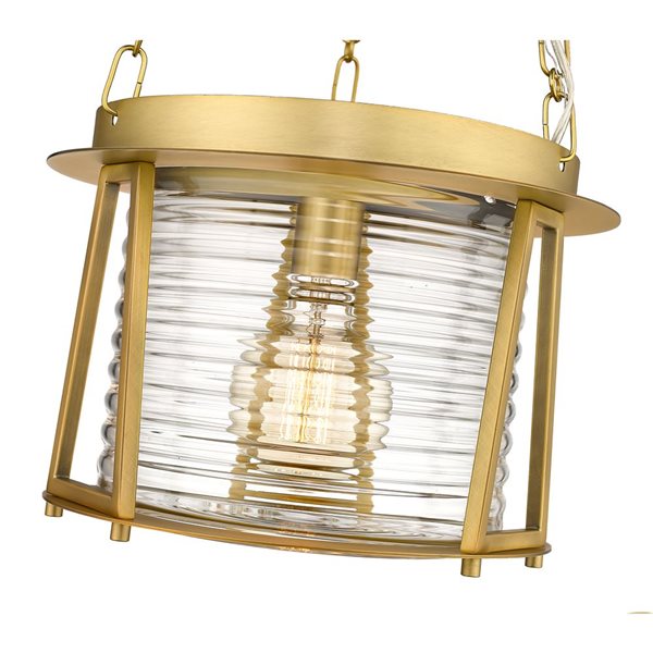 Z-Lite Cape Harbor Rubbed Brass 1-Light Drum Shape Light