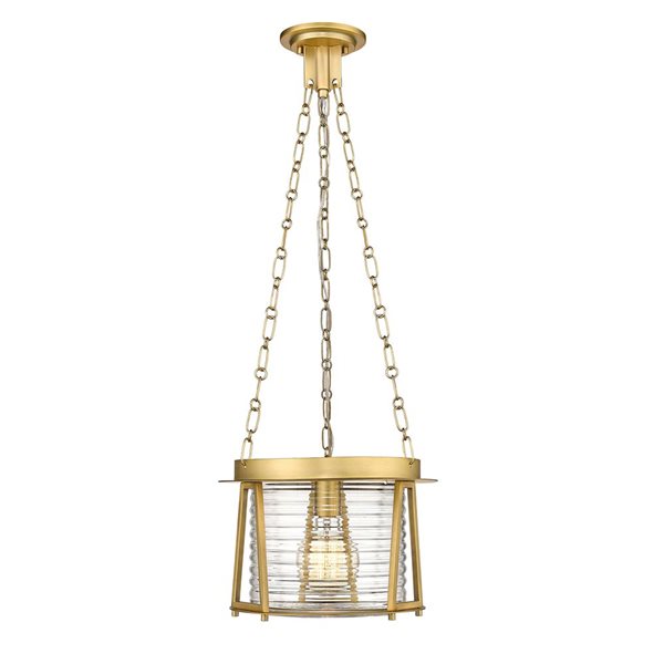 Z-Lite Cape Harbor Rubbed Brass 1-Light Drum Shape Light