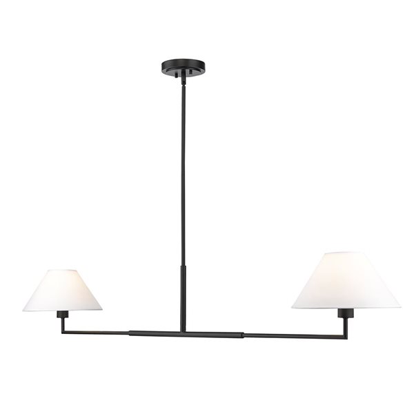 Z-Lite Leila 62-in Matte Black 2-Light Linear Chandelier