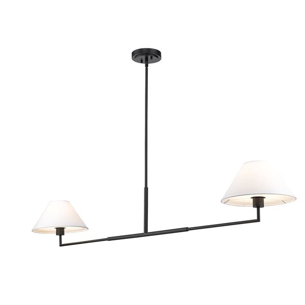 Z-Lite Leila 62-in Matte Black 2-Light Linear Chandelier