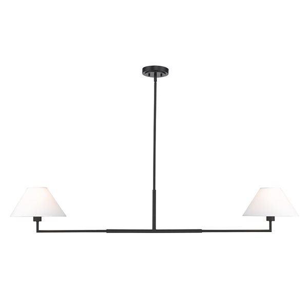 Z-Lite Leila 62-in Matte Black 2-Light Linear Chandelier