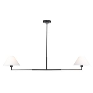 Z-Lite Leila 62-in Matte Black 2-Light Linear Chandelier