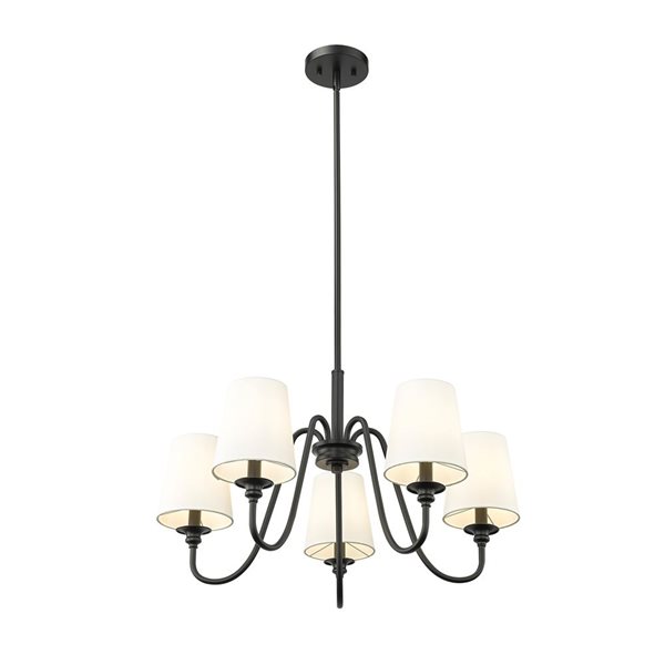 Z-Lite Gianna Matte Black 5-Light Tiered Chandelier