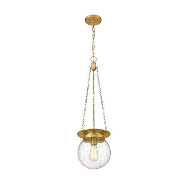 Z-Lite Calhoun Heritage Brass 1-Light Globe Pendant Light