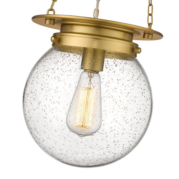 Z-Lite Calhoun Heritage Brass 1-Light Globe Pendant Light