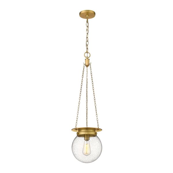 Z-Lite Calhoun Heritage Brass 1-Light Globe Pendant Light