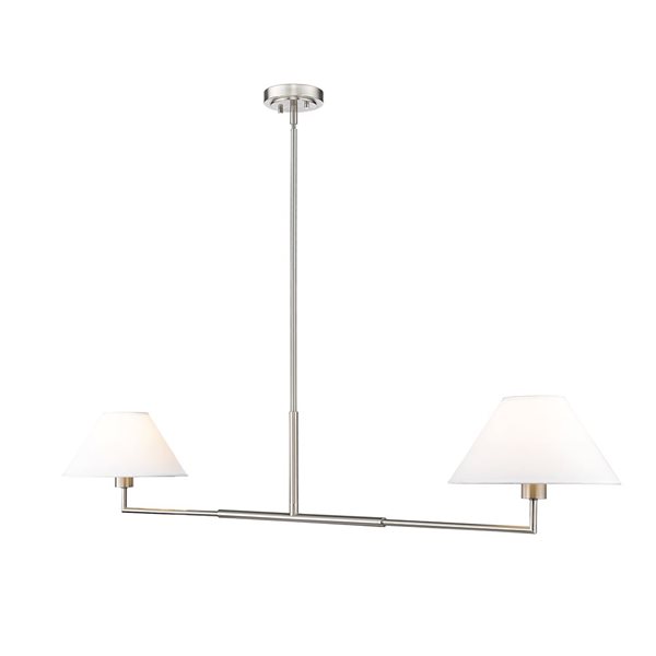 Z-Lite Leila Brushed Nickel 2-Light Linear Chandelier