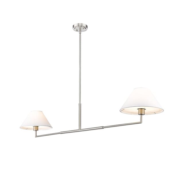 Z-Lite Leila Brushed Nickel 2-Light Linear Chandelier