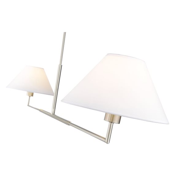 Z-Lite Leila Brushed Nickel 2-Light Linear Chandelier