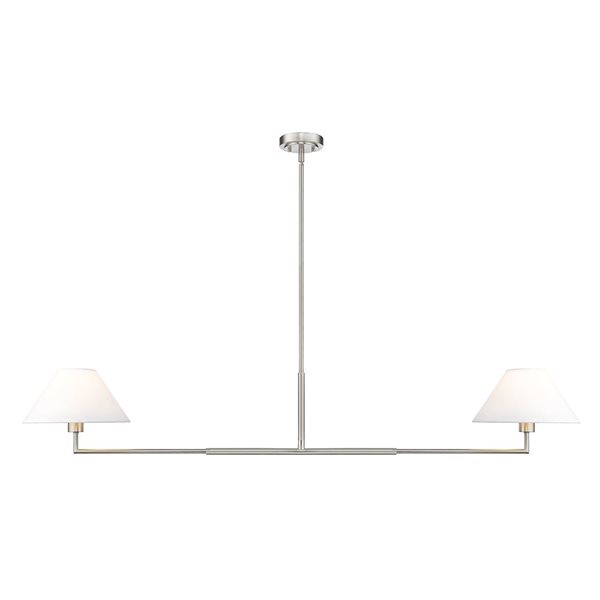 Z-Lite Leila Brushed Nickel 2-Light Linear Chandelier