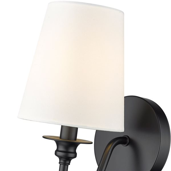 Z-Lite Gianna 5.5-in Matte Black 1-Light Wall Sconce