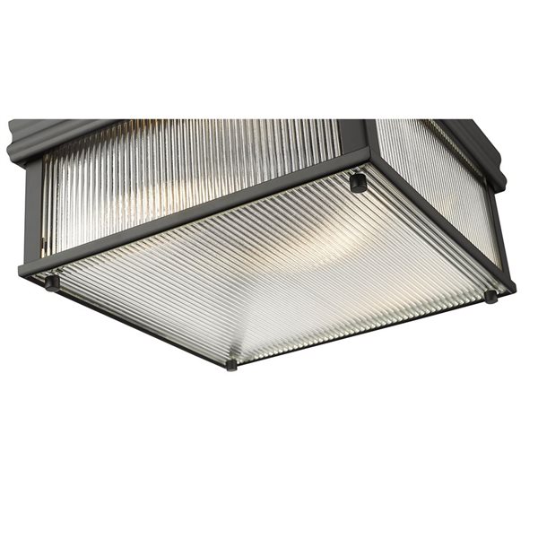 Z-Lite Carnaby 13-in Matte Black 2-Light Square Flush-Mount Light