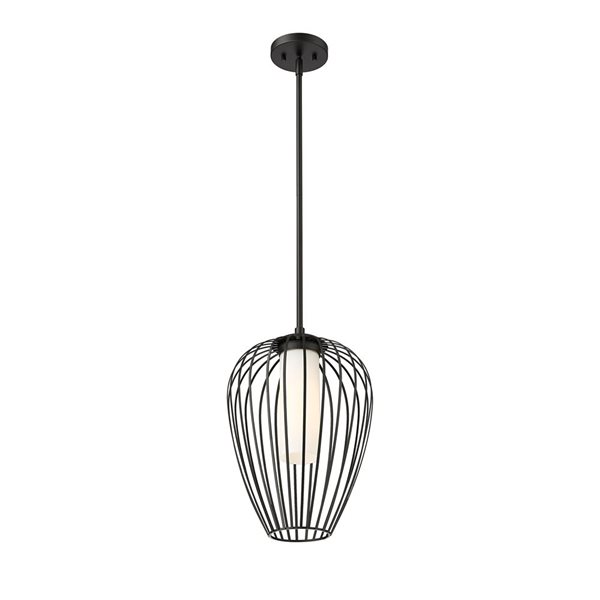 Z-Lite Savanti Matte Black 1-Light Teardrop Pendant Light