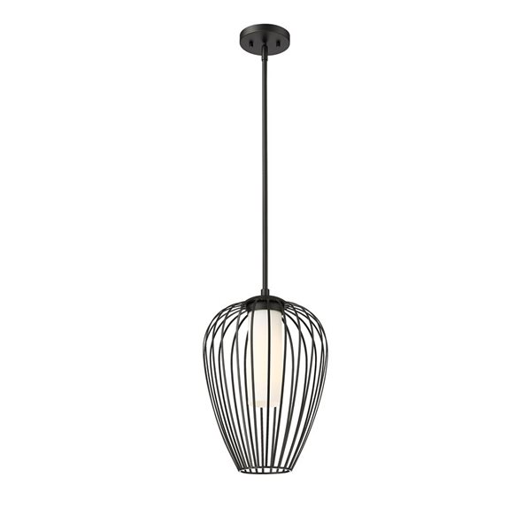 Z-Lite Savanti Matte Black 1-Light Teardrop Pendant Light