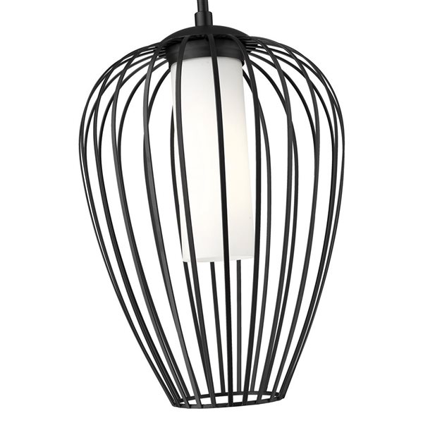 Z-Lite Savanti Matte Black 1-Light Teardrop Pendant Light