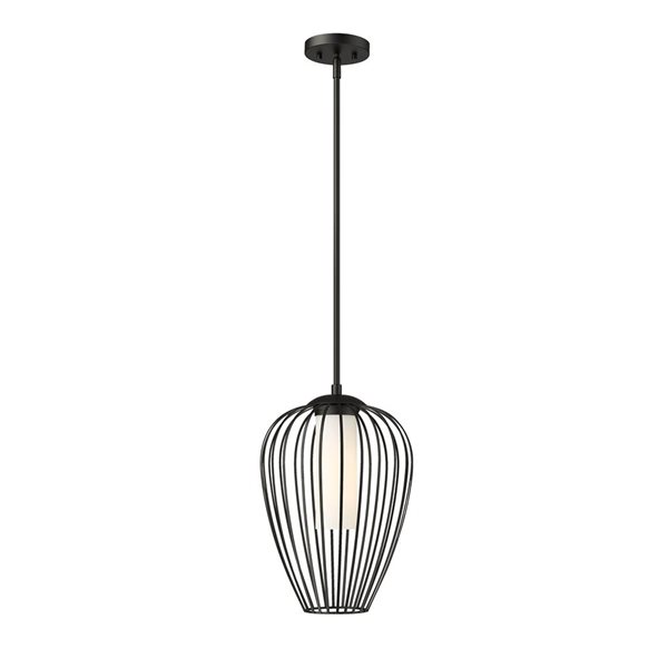 Z-Lite Savanti Matte Black 1-Light Teardrop Pendant Light