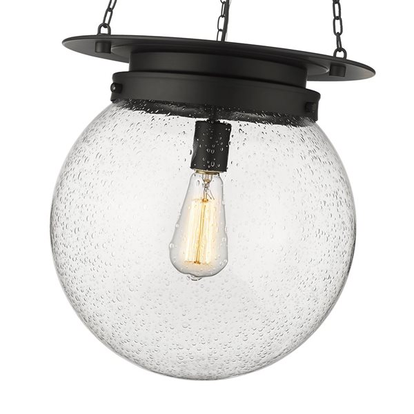 Z-Lite Calhoun Matte black 1-Light Globe Pendant Light