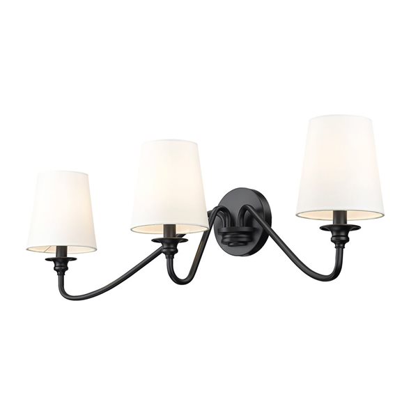 Z-Lite Gianna 32-in Matte Black 3-Light Wall Sconce