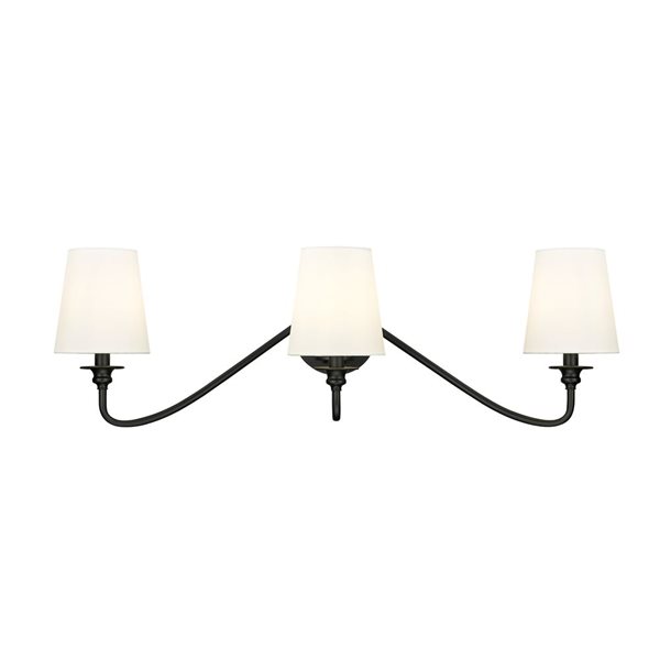 Z-Lite Gianna 32-in Matte Black 3-Light Wall Sconce