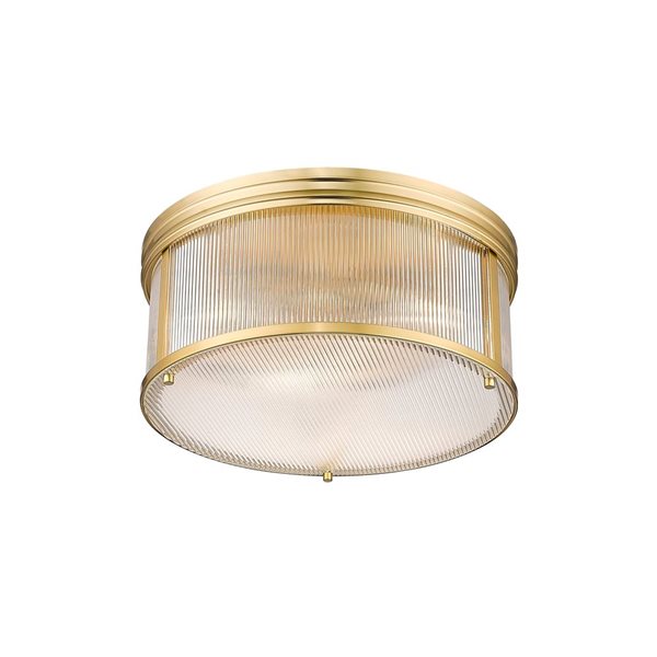 Z-Lite Carnaby 18-in Modern Gold 4-Light Flush-Mount Light