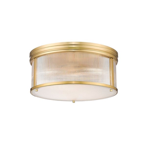 Z-Lite Carnaby 18-in Modern Gold 4-Light Flush-Mount Light