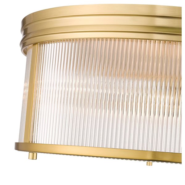 Z-Lite Carnaby 18-in Modern Gold 4-Light Flush-Mount Light