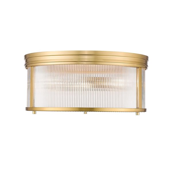 Z-Lite Carnaby 18-in Modern Gold 4-Light Flush-Mount Light