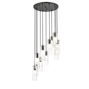 Z-Lite Alton Matte Black 11-Light Draped  Chandelier