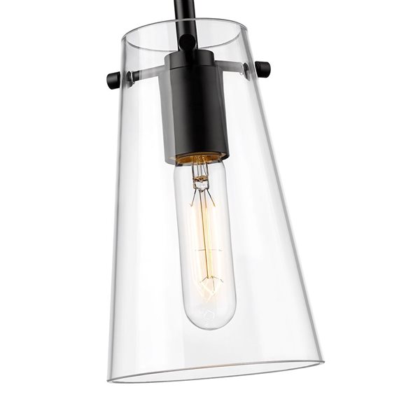 Z-Lite Kira Matte Black 1-Light Cylinder Pendant Light