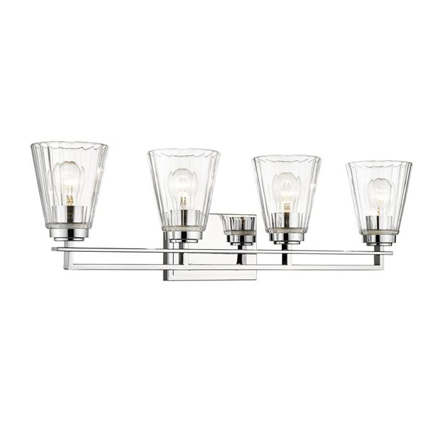 Z-Lite Lyna 30.5-in Chrome  4-Light Vanity Light