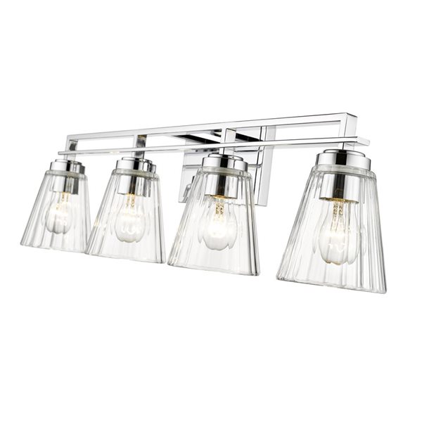 Z-Lite Lyna 30.5-in Chrome  4-Light Vanity Light