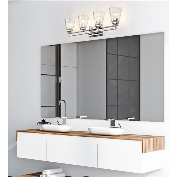 Z-Lite Lyna 30.5-in Chrome  4-Light Vanity Light