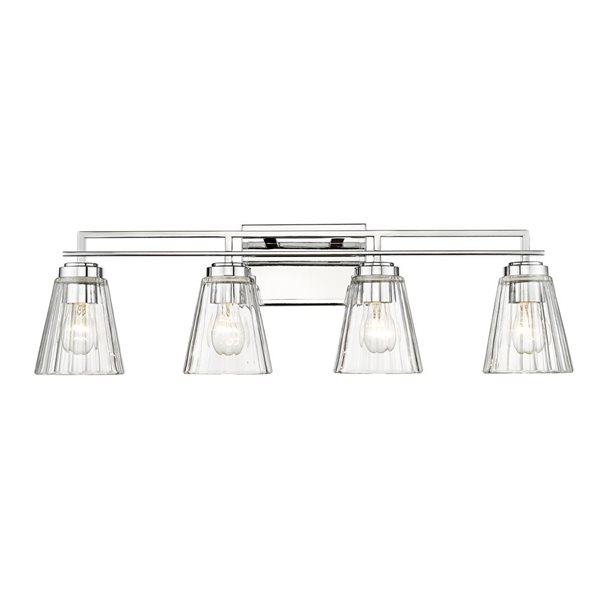 Z-Lite Lyna 30.5-in Chrome  4-Light Vanity Light