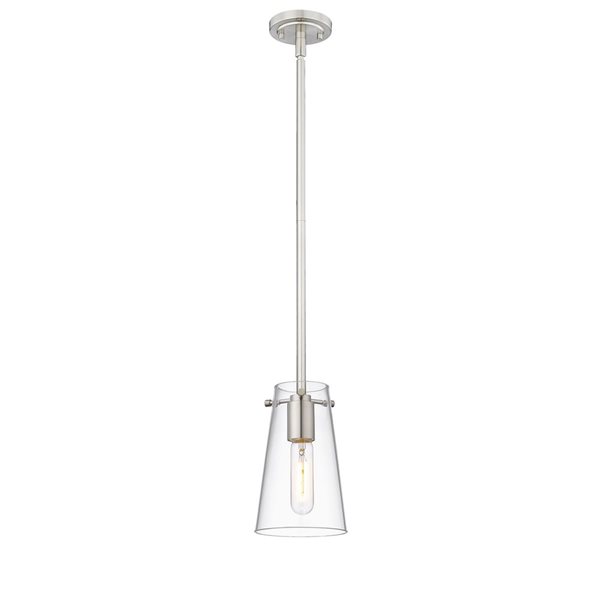 Z-Lite Kira Brushed Nickel 1-Light Cylinder Pendant Light