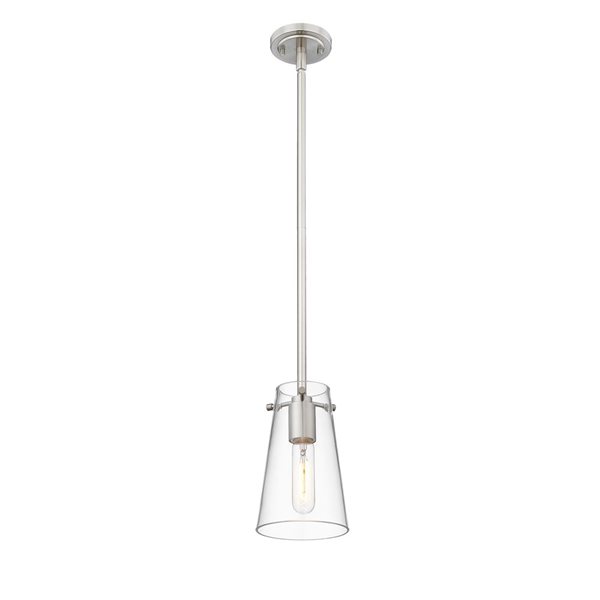 Z-Lite Kira Brushed Nickel 1-Light Cylinder Pendant Light