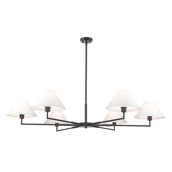 Z-Lite Leila 63-in Matte Black 6-Light Linear Chandelier