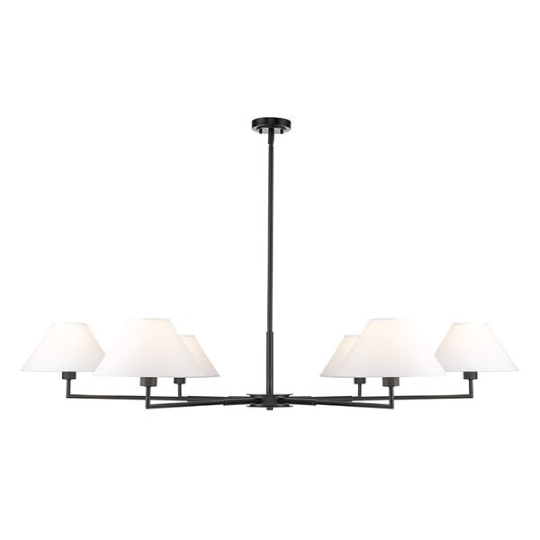 Z-Lite Leila 63-in Matte Black 6-Light Linear Chandelier