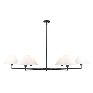 Z-Lite Leila 63-in Matte Black 6-Light Linear Chandelier