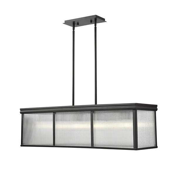 Z-Lite Carnaby Matte Black 10-Light Linear Pendant Light