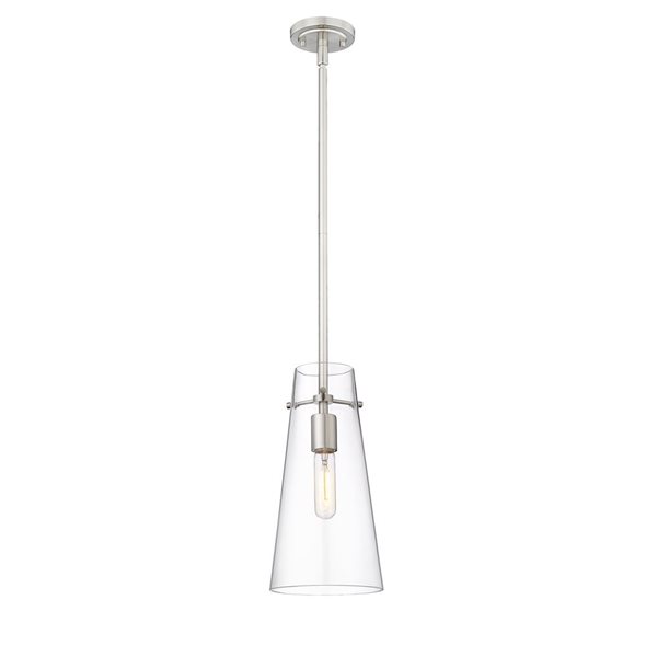 Z-Lite Kira Brushed Nickel 1-Light Cylinder Pendant Light