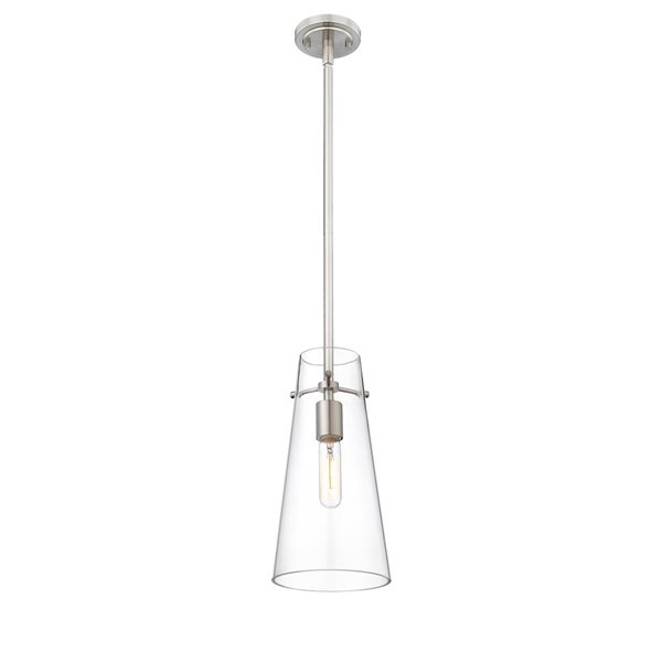 Z-Lite Kira Brushed Nickel 1-Light Cylinder Pendant Light