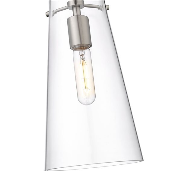 Z-Lite Kira Brushed Nickel 1-Light Cylinder Pendant Light