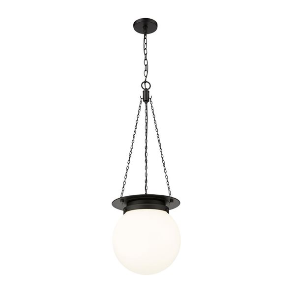 Z-Lite Calhoun Matte black 1-Light Globe Pendant Light