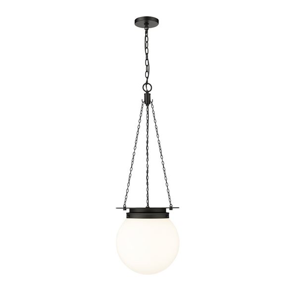 Z-Lite Calhoun Matte black 1-Light Globe Pendant Light