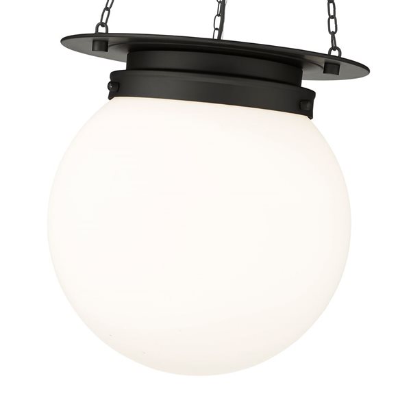 Z-Lite Calhoun Matte black 1-Light Globe Pendant Light