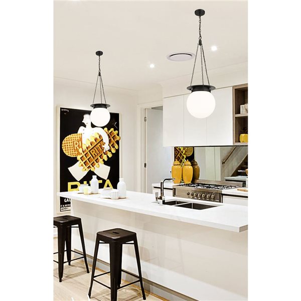 Z-Lite Calhoun Matte black 1-Light Globe Pendant Light