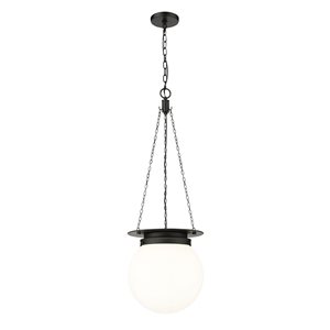 Z-Lite Calhoun Matte black 1-Light Globe Pendant Light