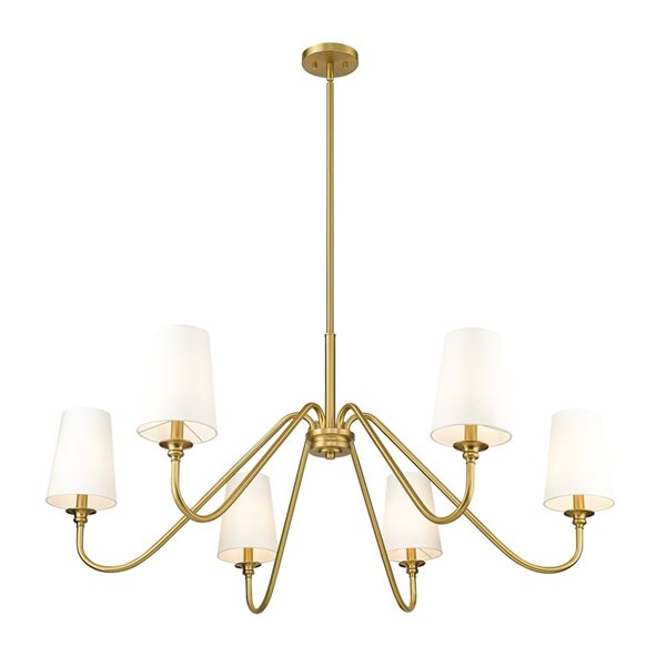 Z-Lite Gianna 46.25-in Modern Gold 6-Light Tiered Chandelier